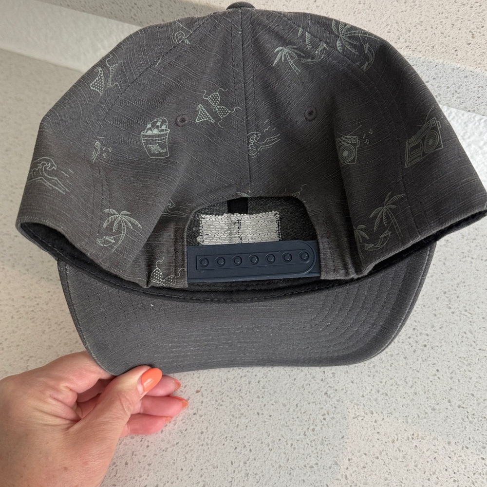 Travis Mathew Gray Palm & Radio Print Snapback Hat - Picture 8 of 10